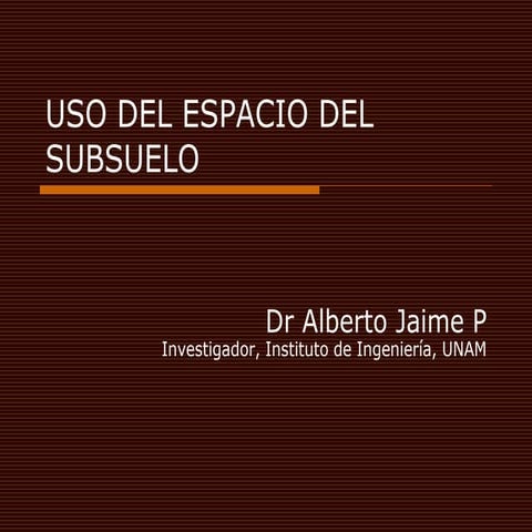 Usodel espaciodel subsuelo