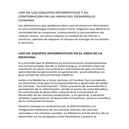 Uso de los equipos informaticos.