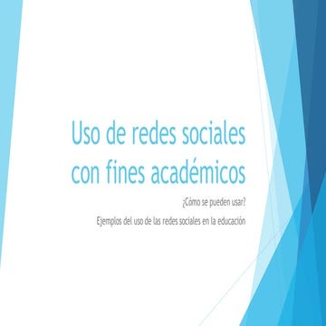 Uso de redes sociales con fines académicos