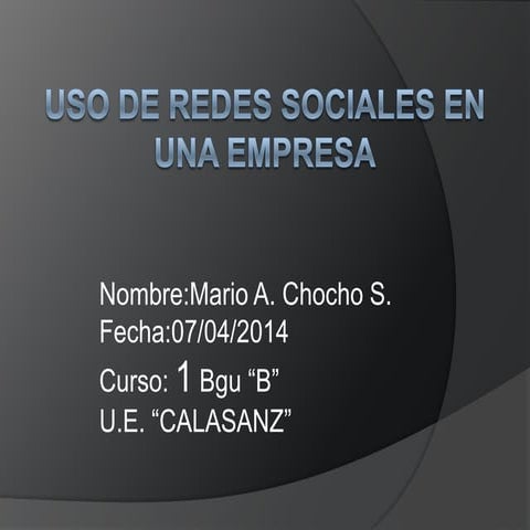 Uso de redes sociales en una empresa