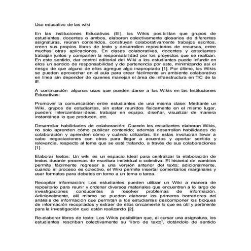 Uso educativo de las wiki