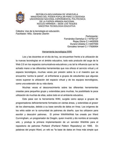 Uso educativo de la wiki