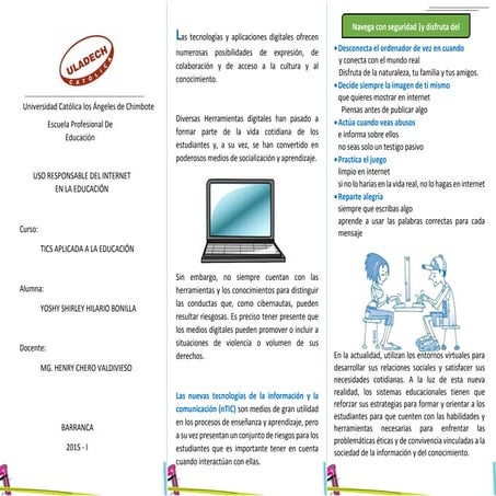 Uso responsable del internet en la educacion