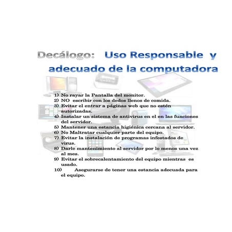 Uso responsable y adecuado de las partes de una computadora personal | PDF