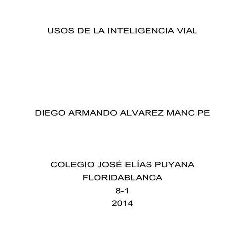 Usos de la inteligencia vial