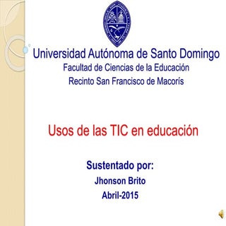 Usos de las TIC en educación