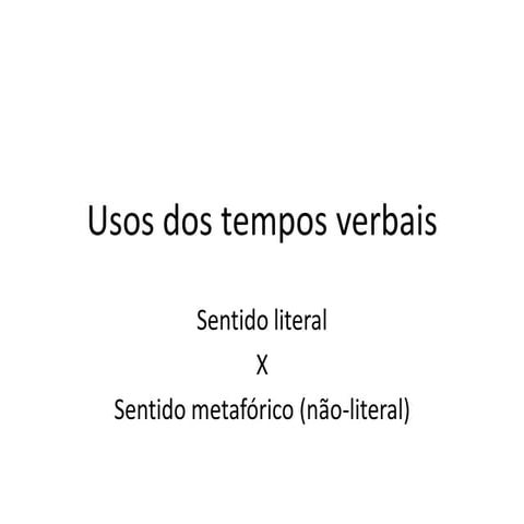 Usos dos tempos verbais | PDF