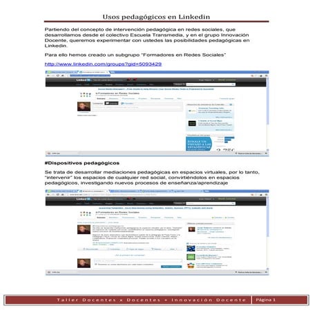 Usos pedagógicos de linkedin