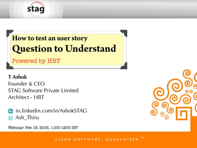 Question to Understand (How to test an User Story #1)