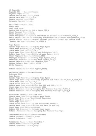 Us payroll configuration