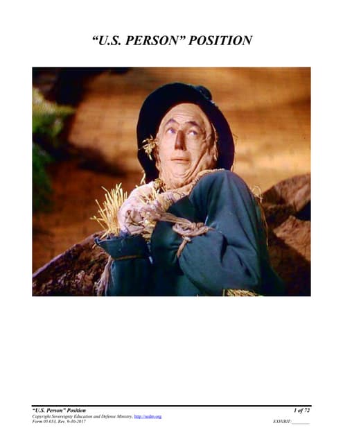 "U.S. Person" Position, Form #05.053