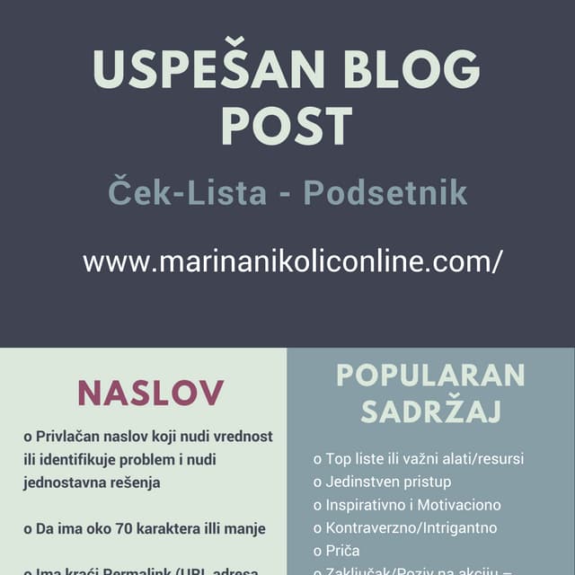 Uspesan Blog Post - Cek-Lista