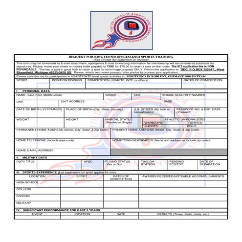 Usrtf Form303 Lh
