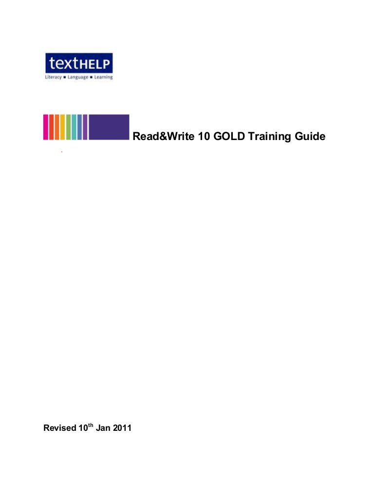 Read & Write Gold Training Guide