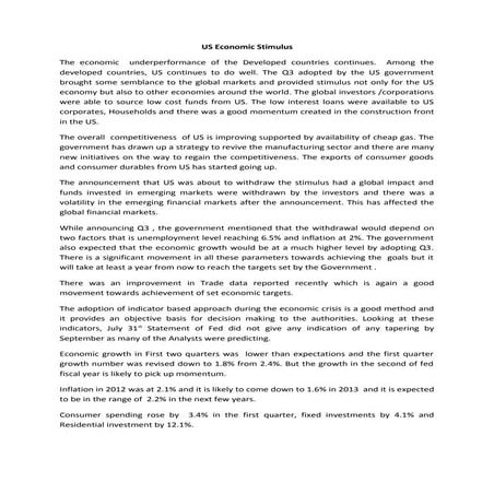 US Economic Stimulus