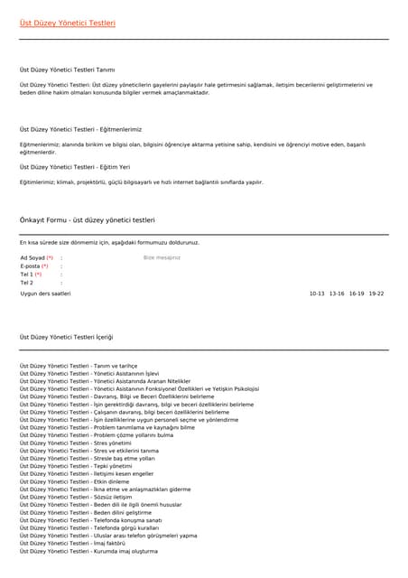 Ust duzey-yonetici-testleri