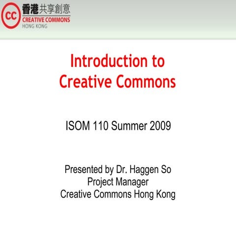 Creative Commons Presentation at UST