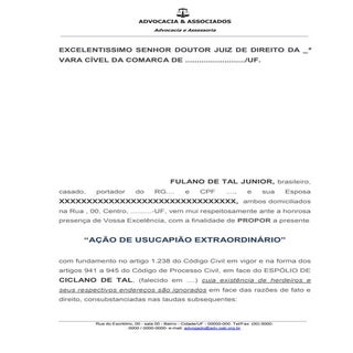 Usucapião Extraordinário