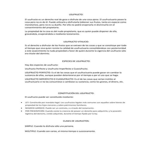 El usufructo