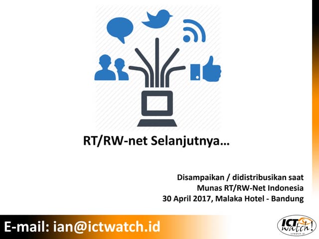 Usulan RT RW Net oleh ICT Watch