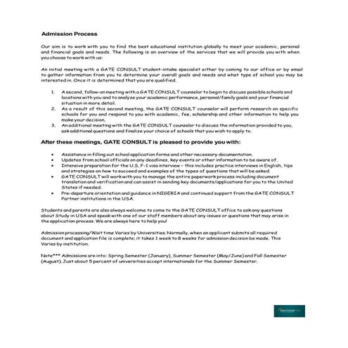 US university admission | PDF