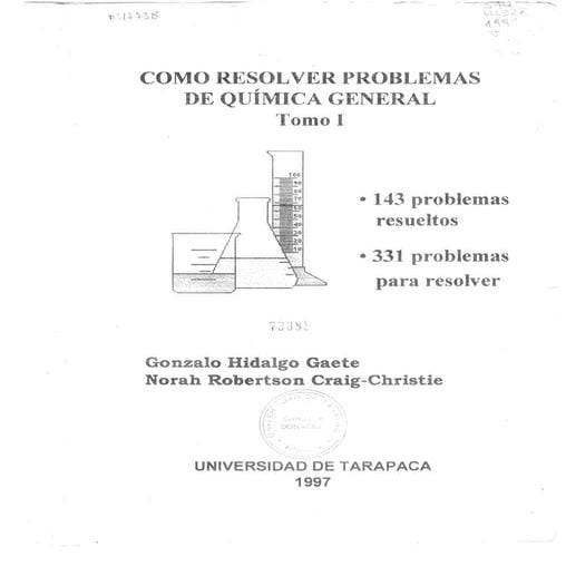Uta como resolver problemas de quimica general tomo 1