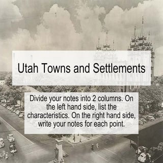 Utah Towns And Settlements