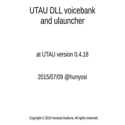 UTAU DLL voicebank and ulauncher