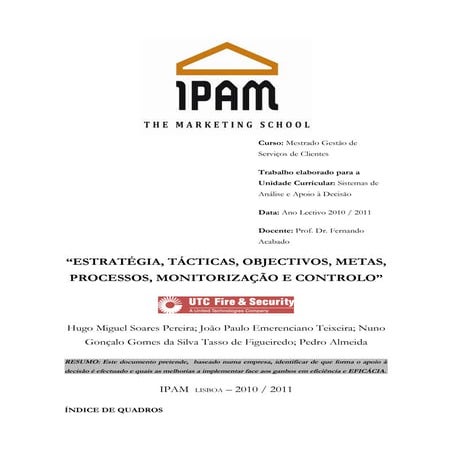 Utc fs sistemas de análise e apoio a decisão final