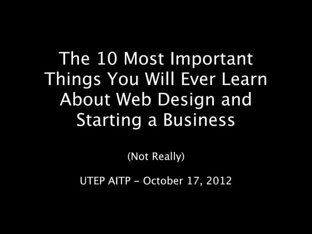 UTEP AITP Presentation - 10/17/2012