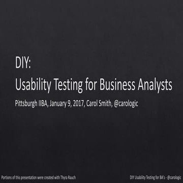 DIY Usability Testing for Business Analysts (BA)