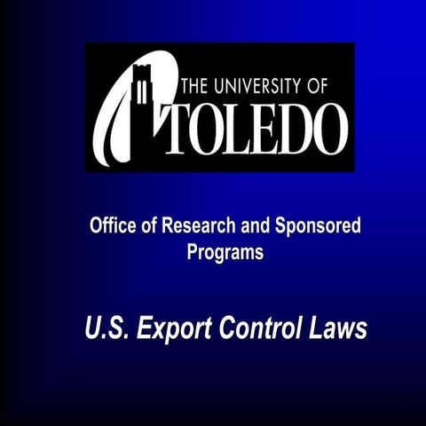 Us Export Control Laws Presentationti Pptx