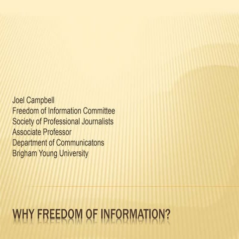 Why Freedom of Information