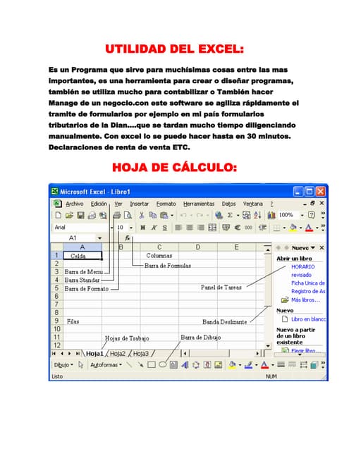 Utilidad del excel