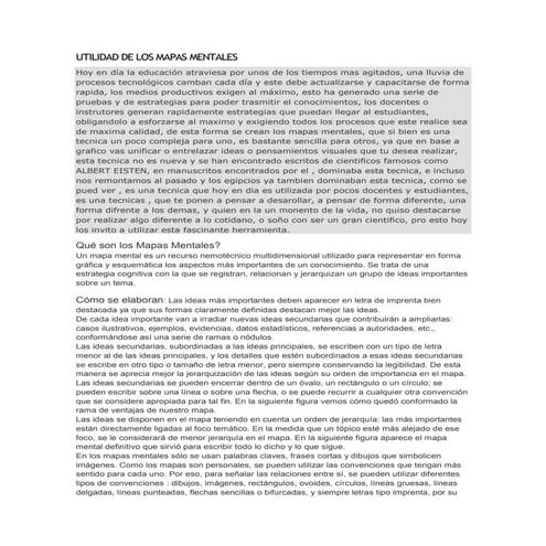 Utilidad de los mapas mentales