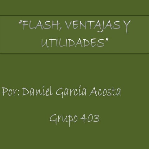 Utilidad Y Ventajas De Flash Daniel 403