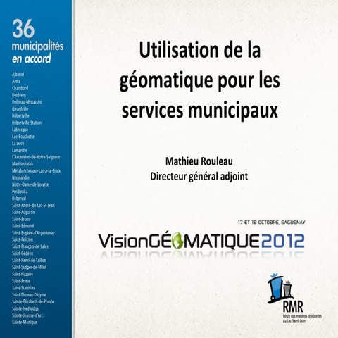 Utilisation de la géomatique pour les services municipaux