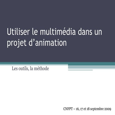 Utiliser Le MultiméDia Dans Un Projet Danimation