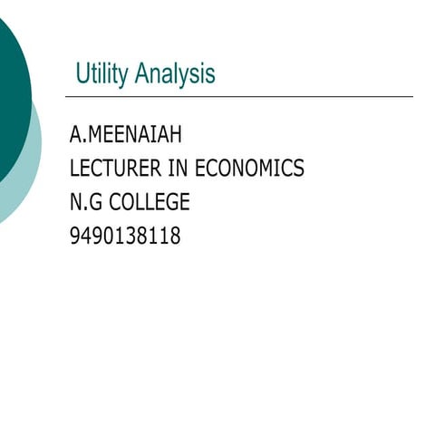 Utility analysis ppt