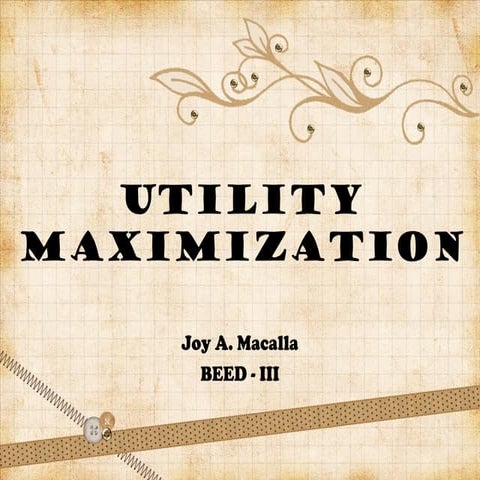 Utility Maximization