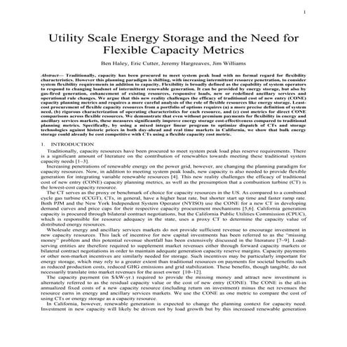 Utility Scale Energy Storage and the Need for Flexible Capacity Metrics