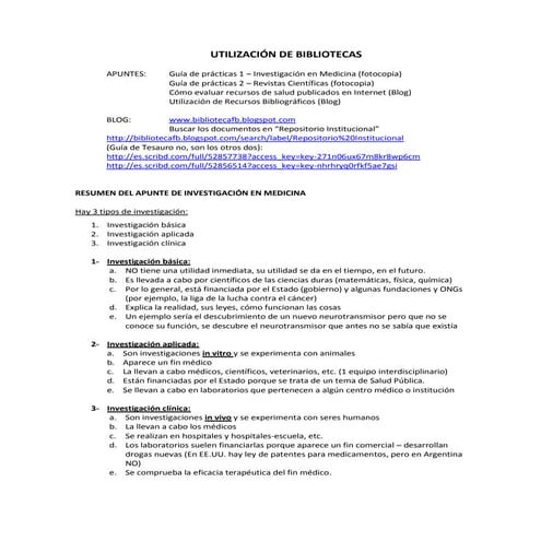 Resumen Final de Utilización de Bibliotecas