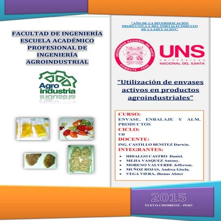 Utilizacion de envases activos en productos agroindustriales
