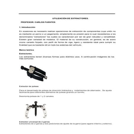 Utilizacion de extractores | PDF