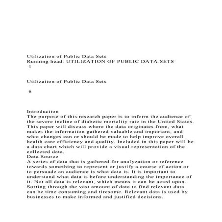 Utilization of Public Data SetsRunning head UTILIZATI.docx