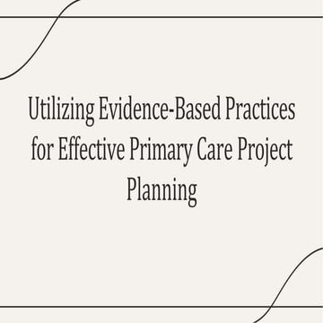 Utilizing Evidence Based Practices for Effective Primary Care Project ...