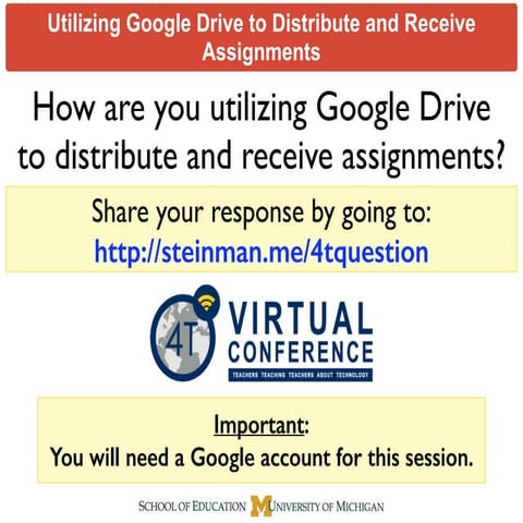 Utilizing Google Drive to Distribute and Receive Assignments (4T Webinar)