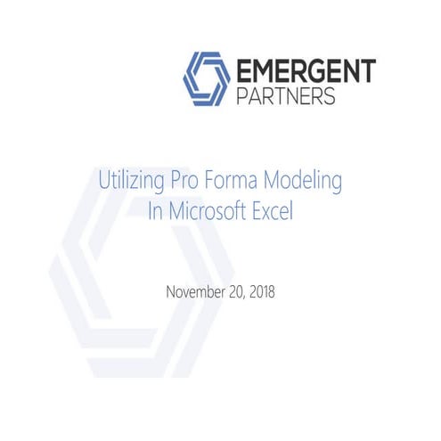 Utilizing Pro Forma Modeling In Excel