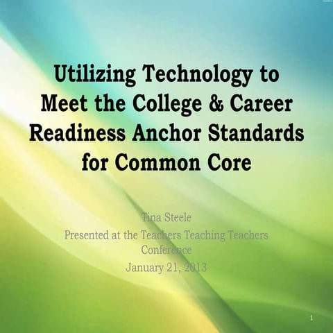Utilizing technology to meet the college & career readiness anchor standards ...