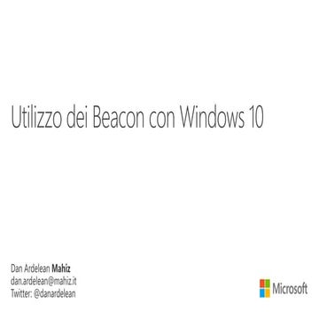 Utilizzo dei beacon con windows 10